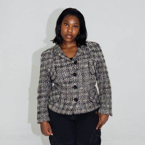 Bulk Buy Clothing Ladies Blazer Grey Checkered